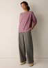Garment-Dyed Organic Cotton Terry Bateau Neck Top