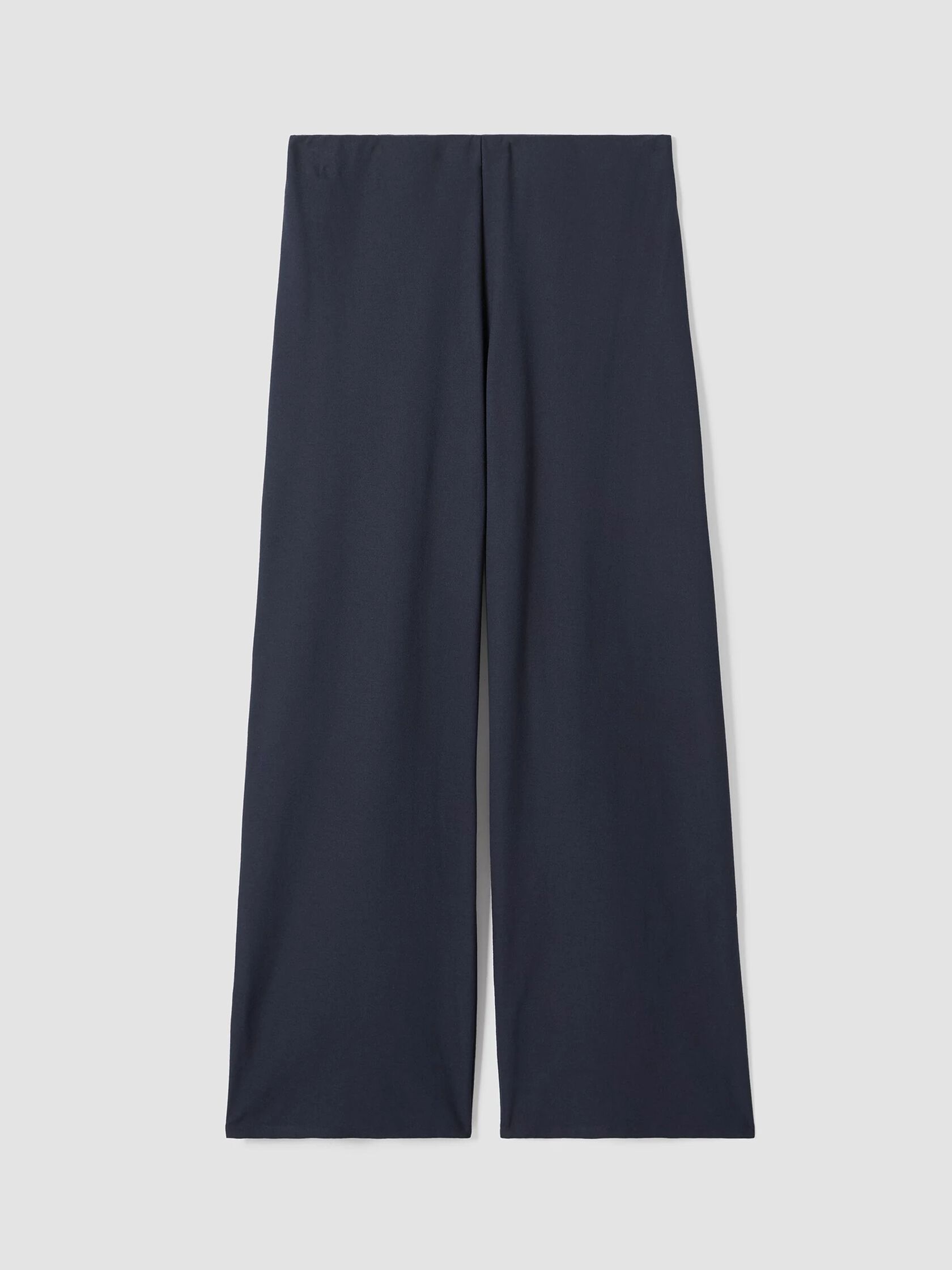 Washable Stretch Crepe High-Waisted Wide Pant