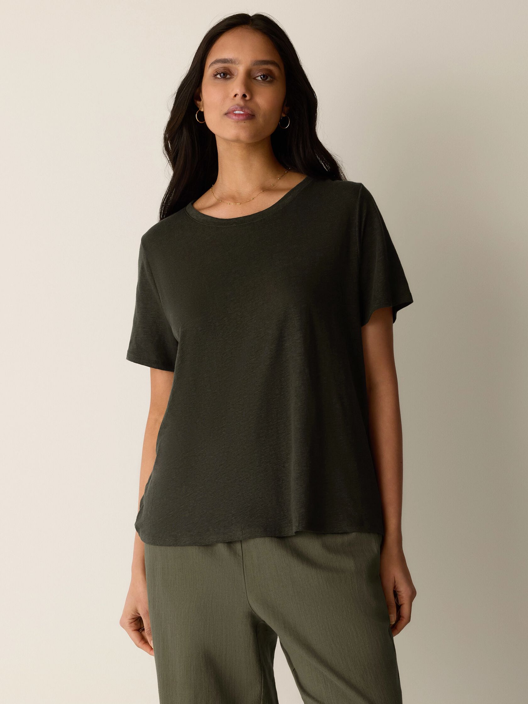 Organic Linen Jersey Crew Neck Tee