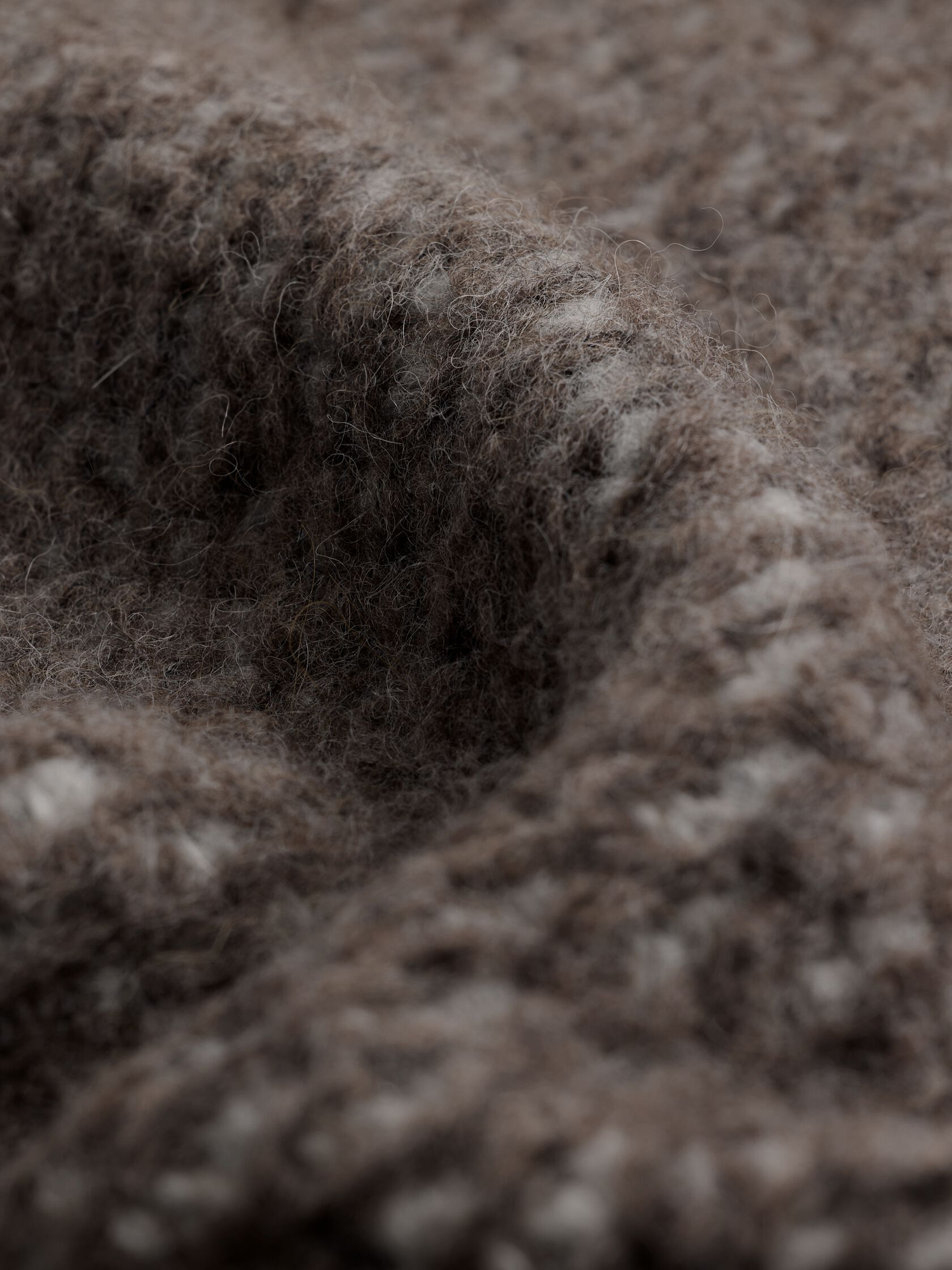 Brushed Alpaca Wool Blend High Collar Cardigan