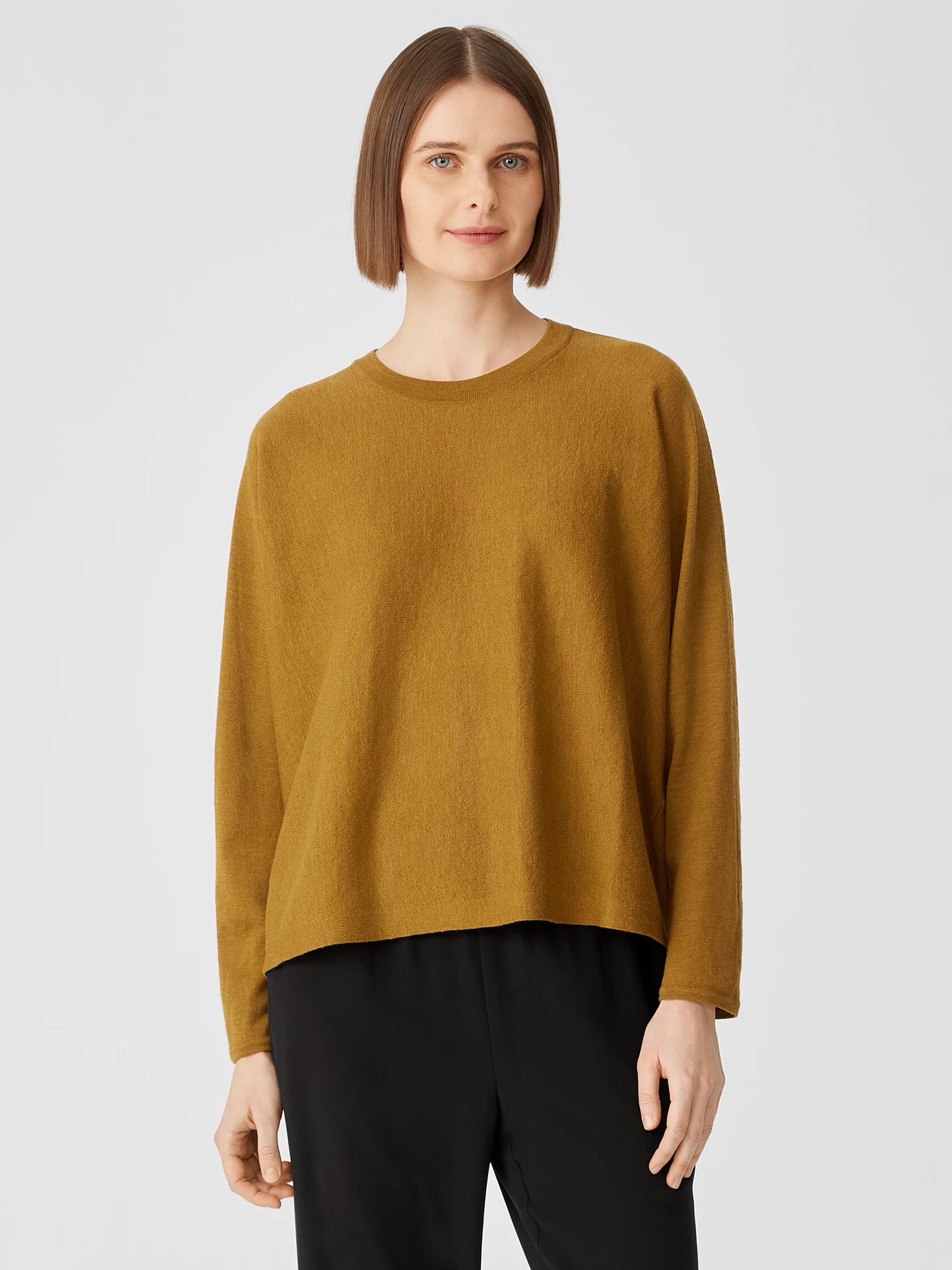 Washable Wool Crepe Top in Regenerative Wool