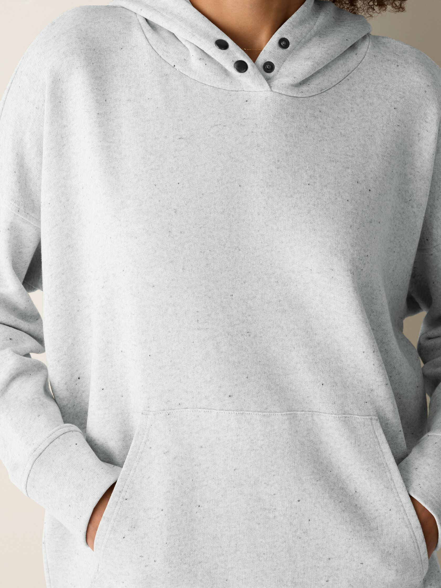 Heathered Fleece Hooded Long Top