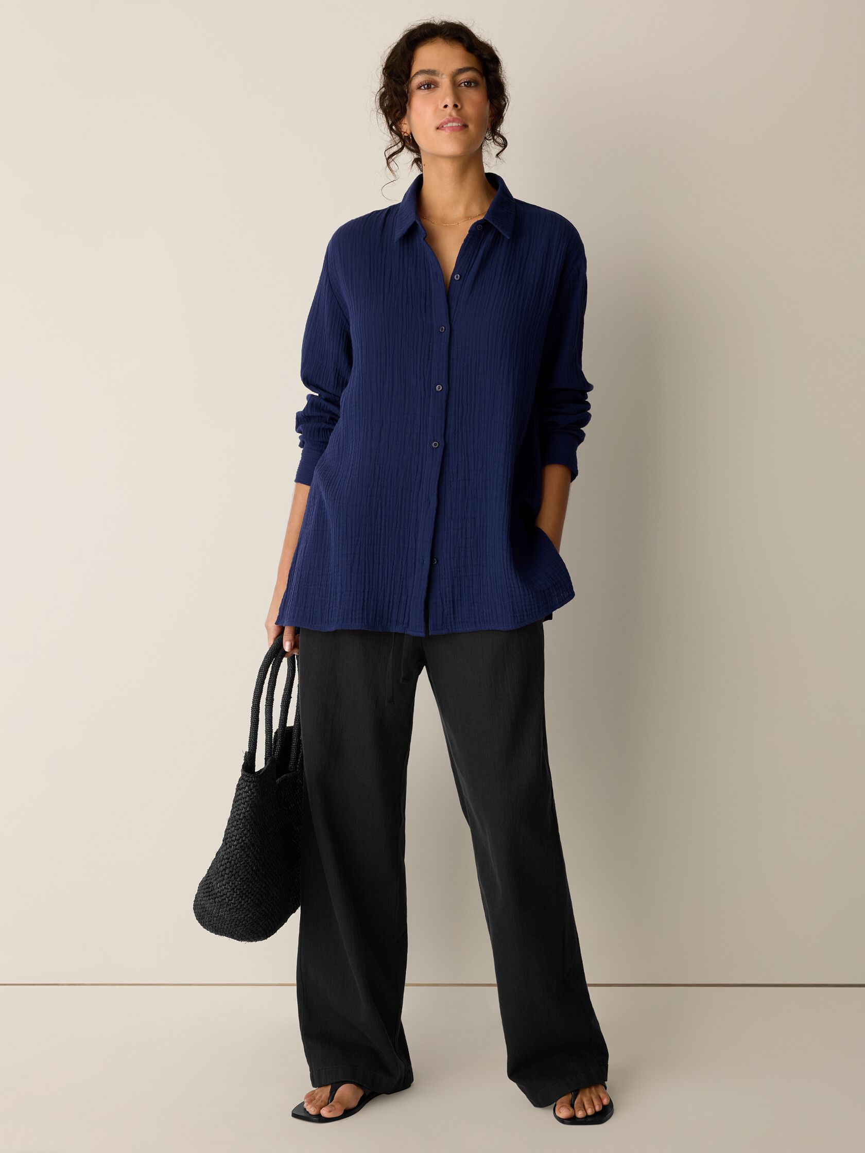 Organic Cotton Lofty Gauze Classic Collar Shirt