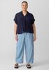 Organic Cotton Lofty Gauze Notch Collar Top