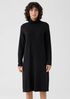 Stretch Jersey Knit Scrunch Neck Dress