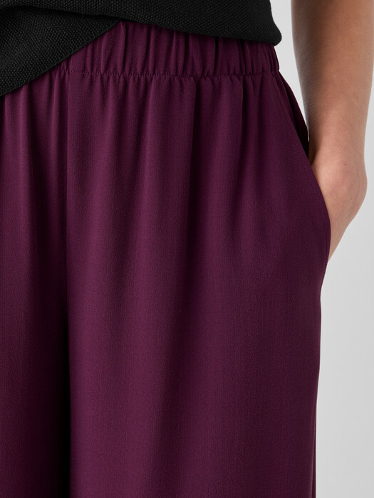 Silk Georgette Crepe Wide-Leg Pant