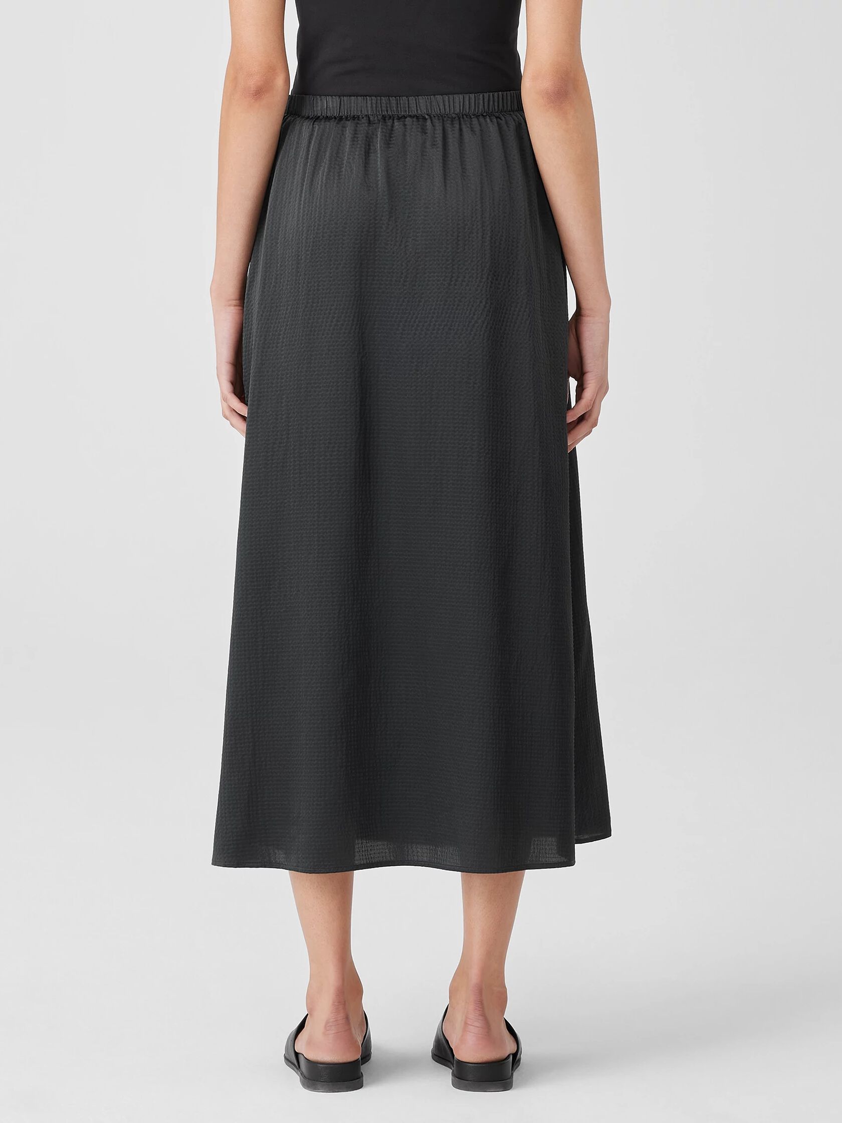 Hammered Silk Cotton A-Line Skirt