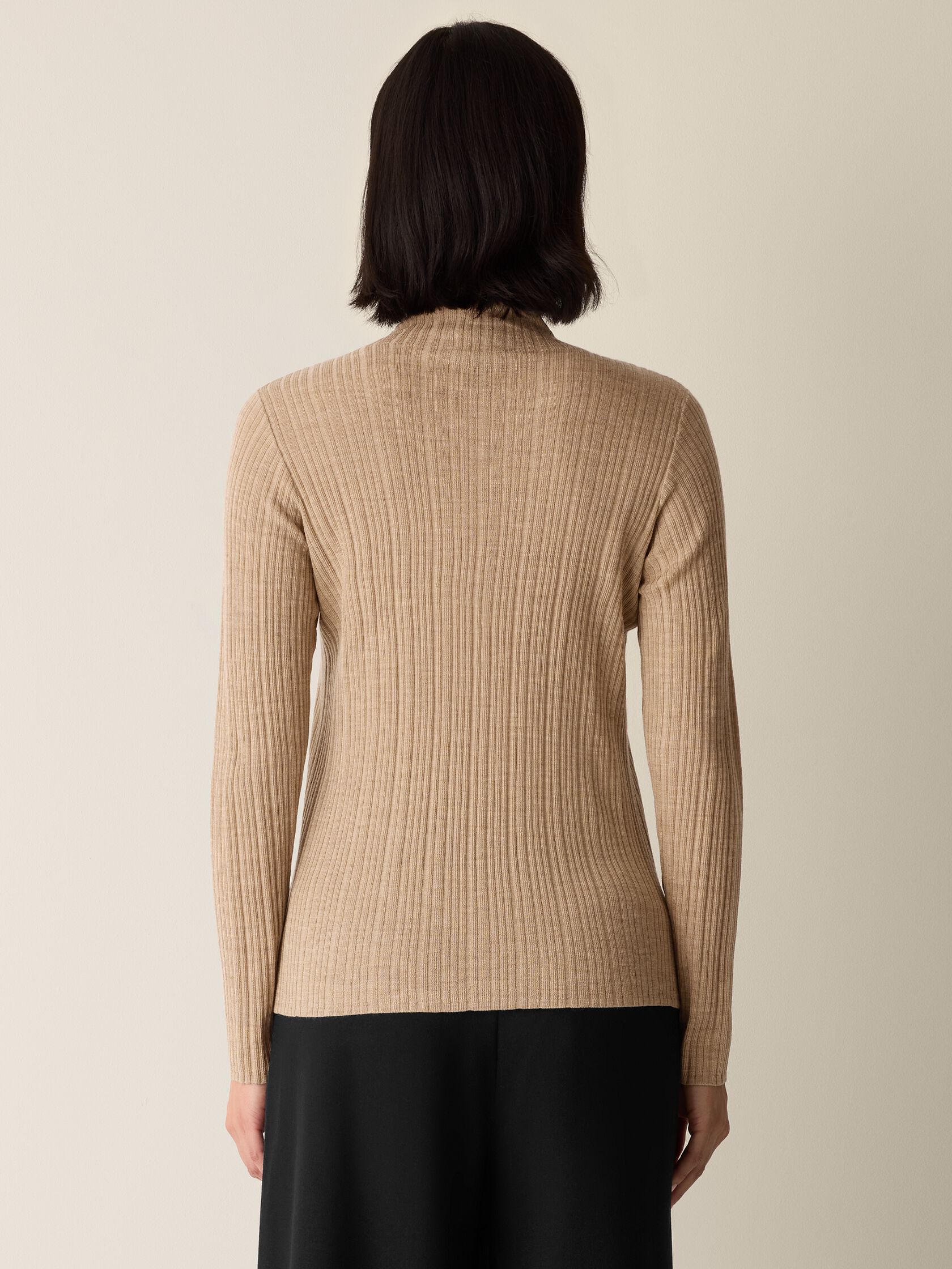 Superfine Merino Turtleneck Top in Regenerative Wool