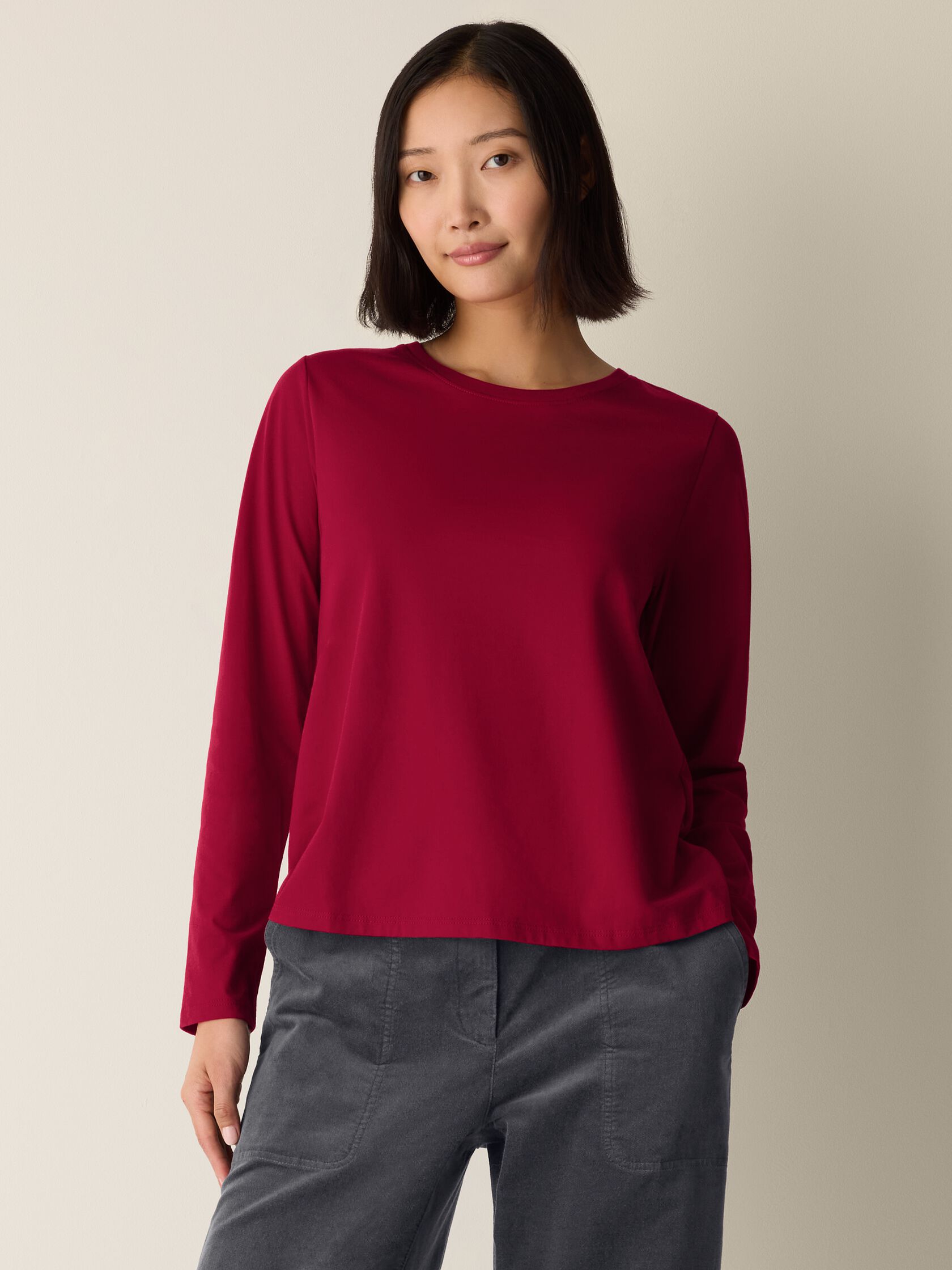 Organic Pima Cotton Jersey Long-Sleeve Tee