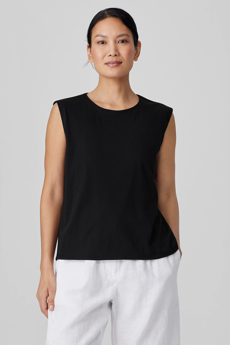 Organic Pima Cotton Jersey Round Neck Tank Organic Pima Cotton Jersey Round Neck Tank