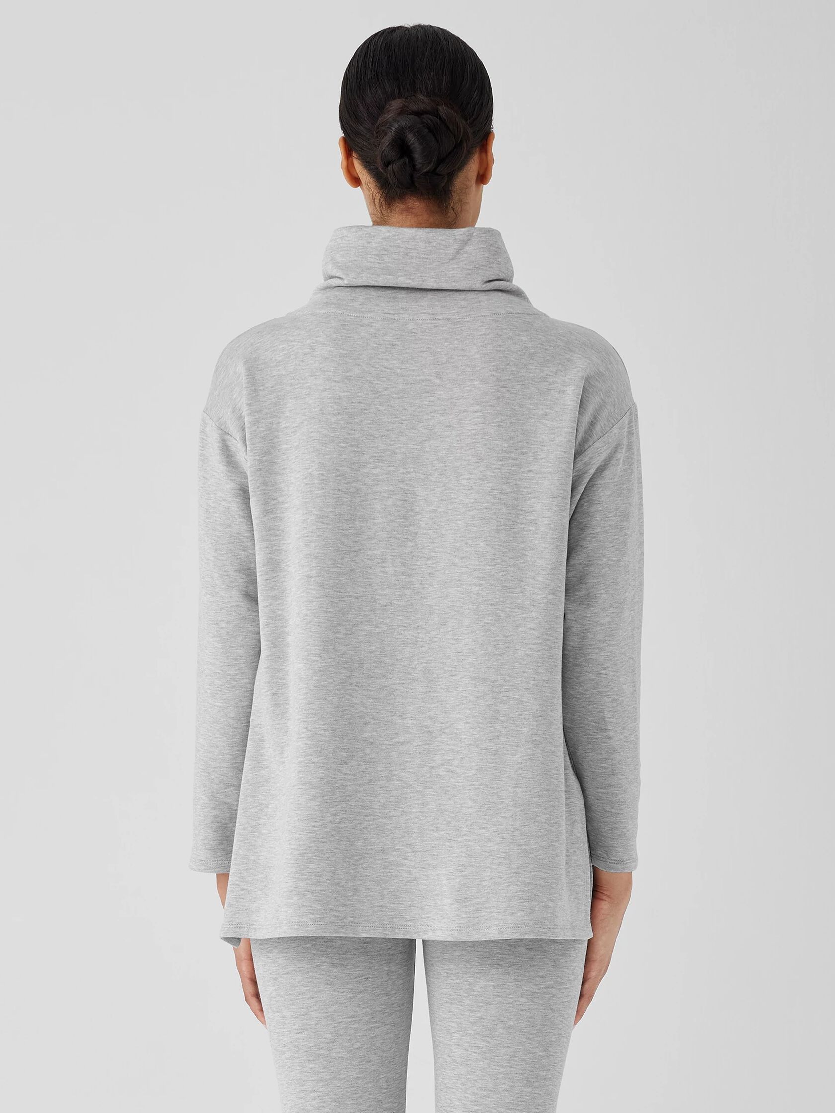 Cozy Brushed Terry Hug Funnel Neck Long Top