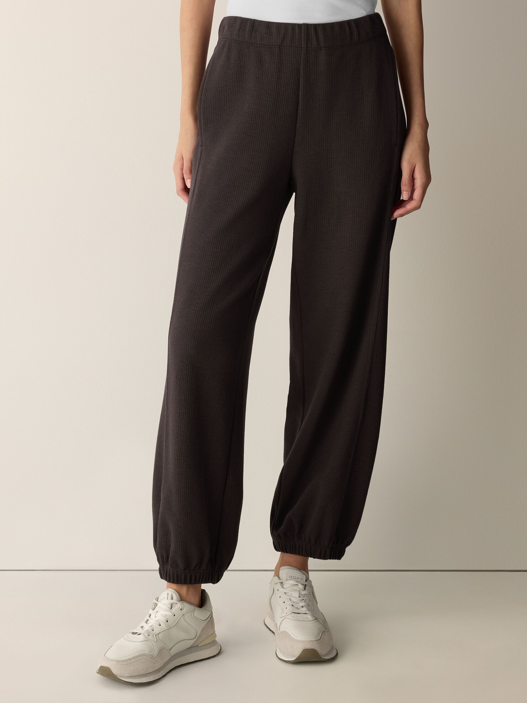 Waffle Cotton Blend Doubleknit Lantern Jogger Pant