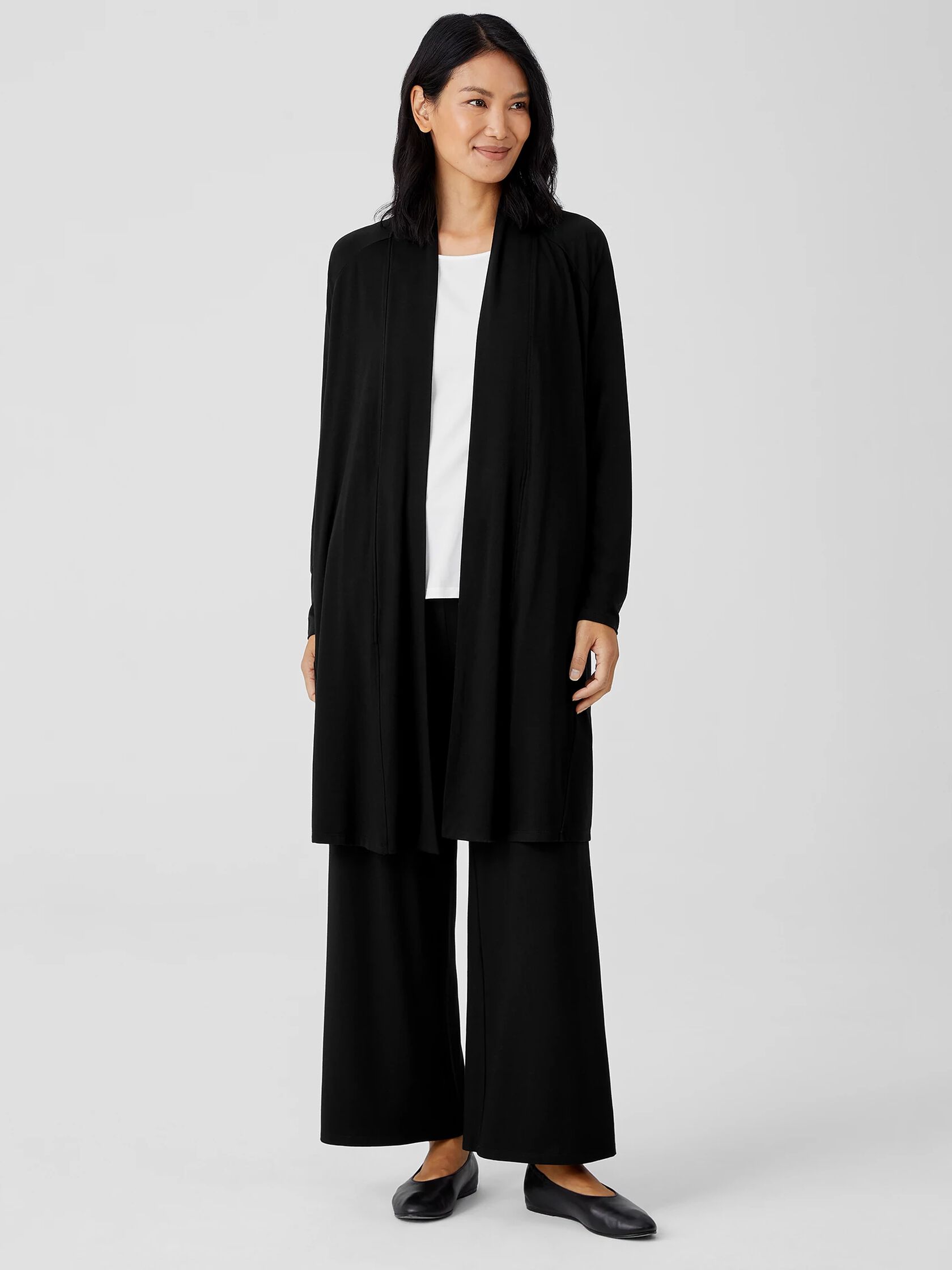Stretch Jersey Knit Long Jacket