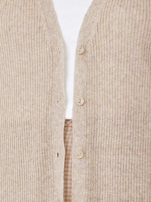 Organic Linen Melange Long Cardigan