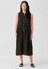 Puckered Organic Linen Pleated Dress