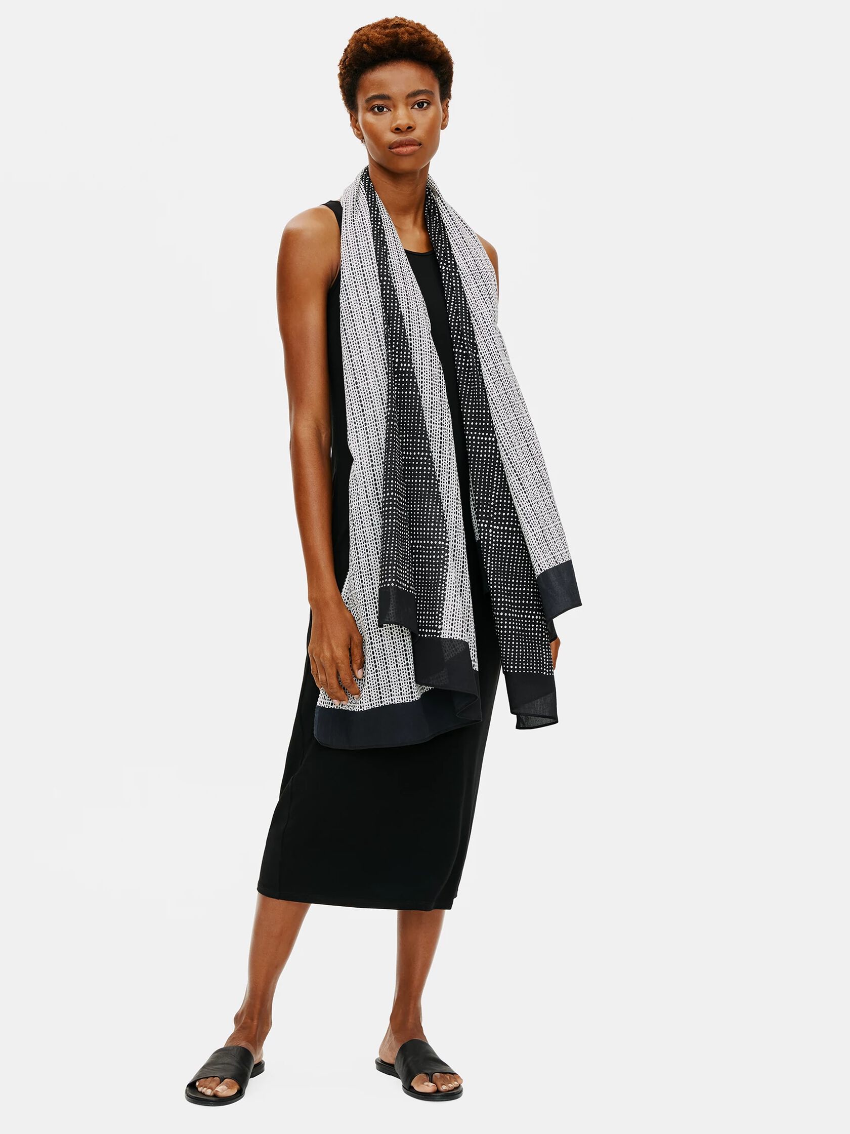 Organic Cotton Block Printed Dots Scarf