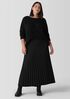 Woven Wool Silk A-Line Skirt