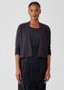 Organic Linen Cotton Tuck Cropped Cardigan