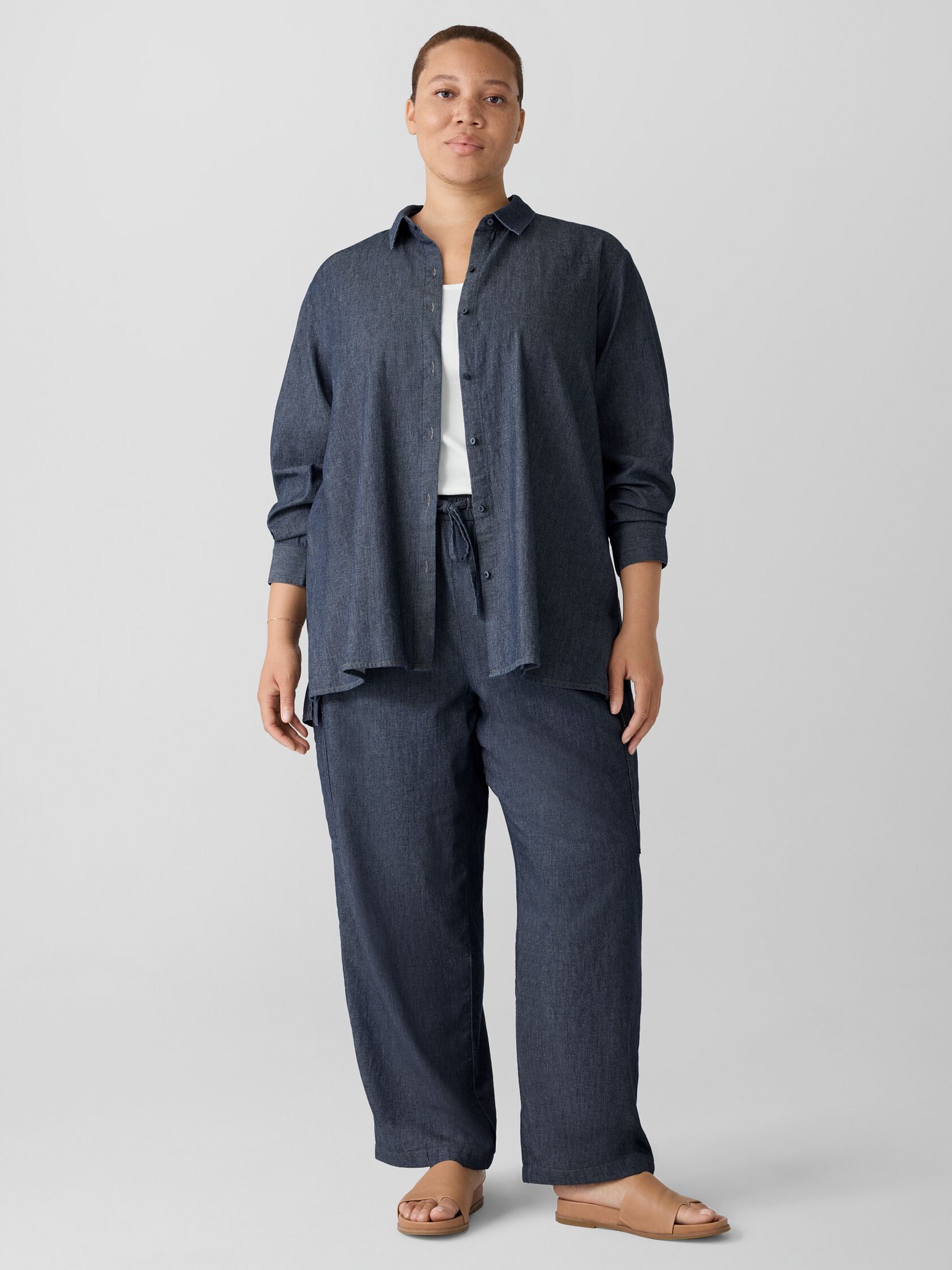 Airy Organic Cotton Twill Classic Collar Shirt