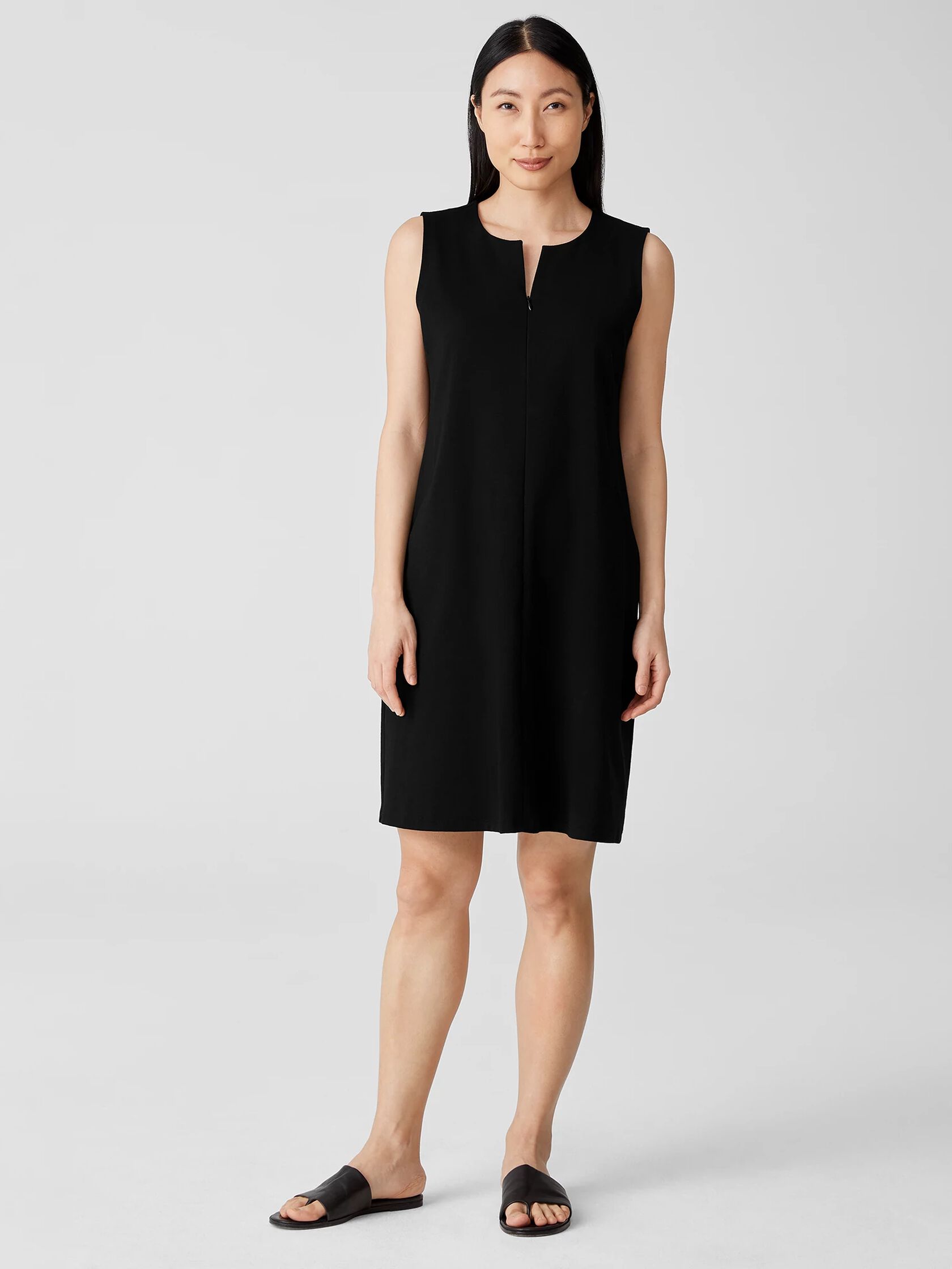 Organic Cotton Ponte Zip-Up Dress