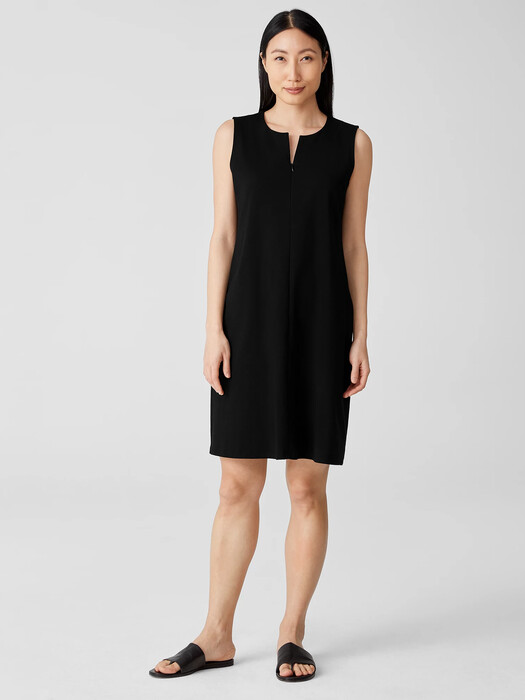 Cotton Ponte Zip-Up Dress