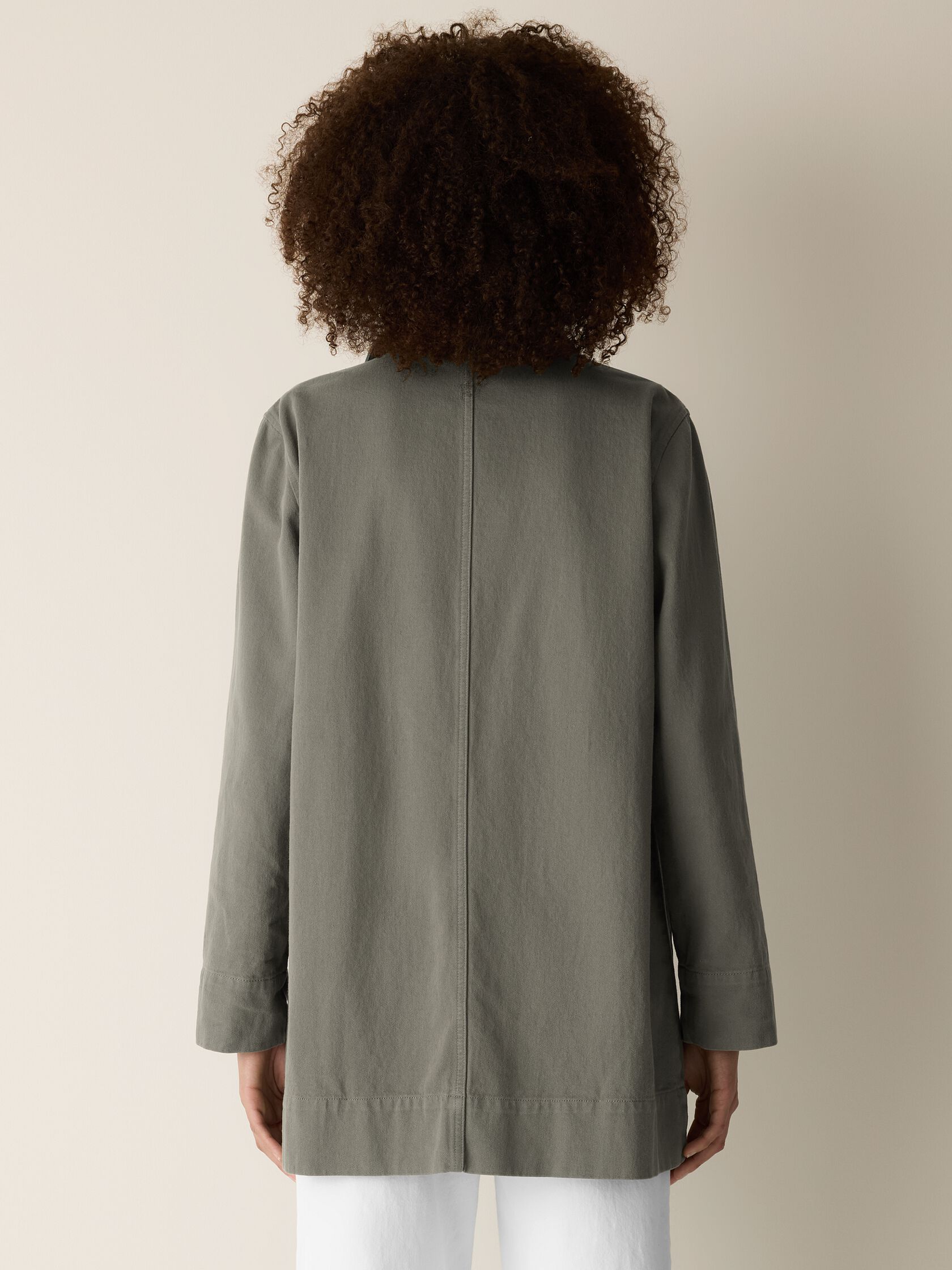 Garment-Dyed Utility Cotton Classic Collar Long Jacket