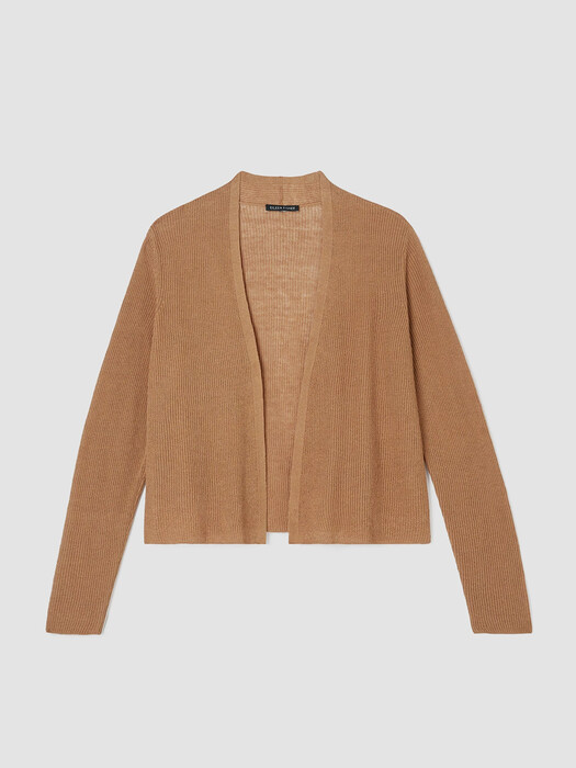 Organic Linen Cotton Tuck Cropped Cardigan