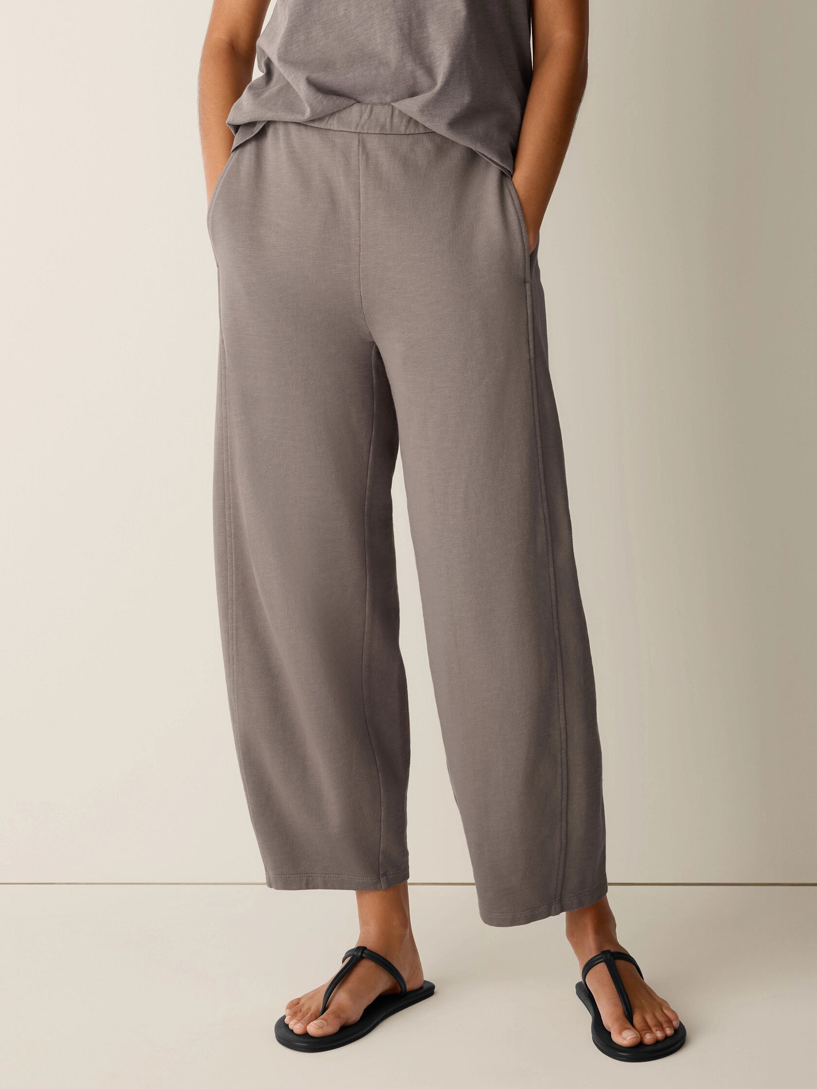 Garment-Dyed Organic Cotton Terry Lantern Pant
