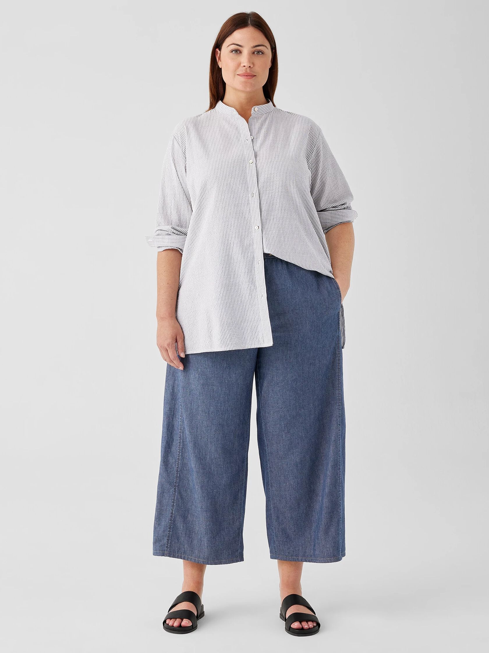 Airy Organic Cotton Twill Wide Trouser Pant