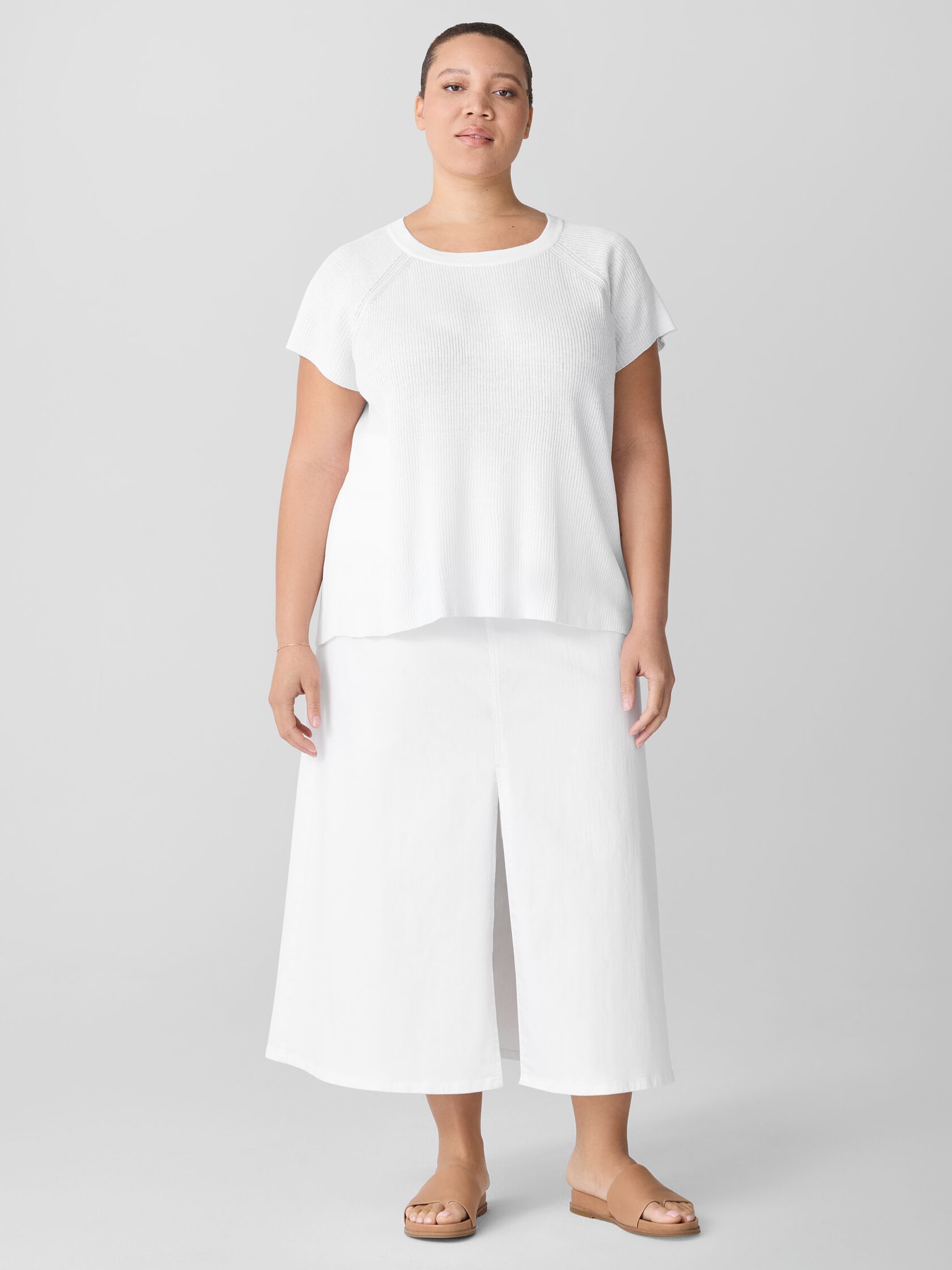 Garment-Dyed Organic Cotton Denim A-Line Skirt