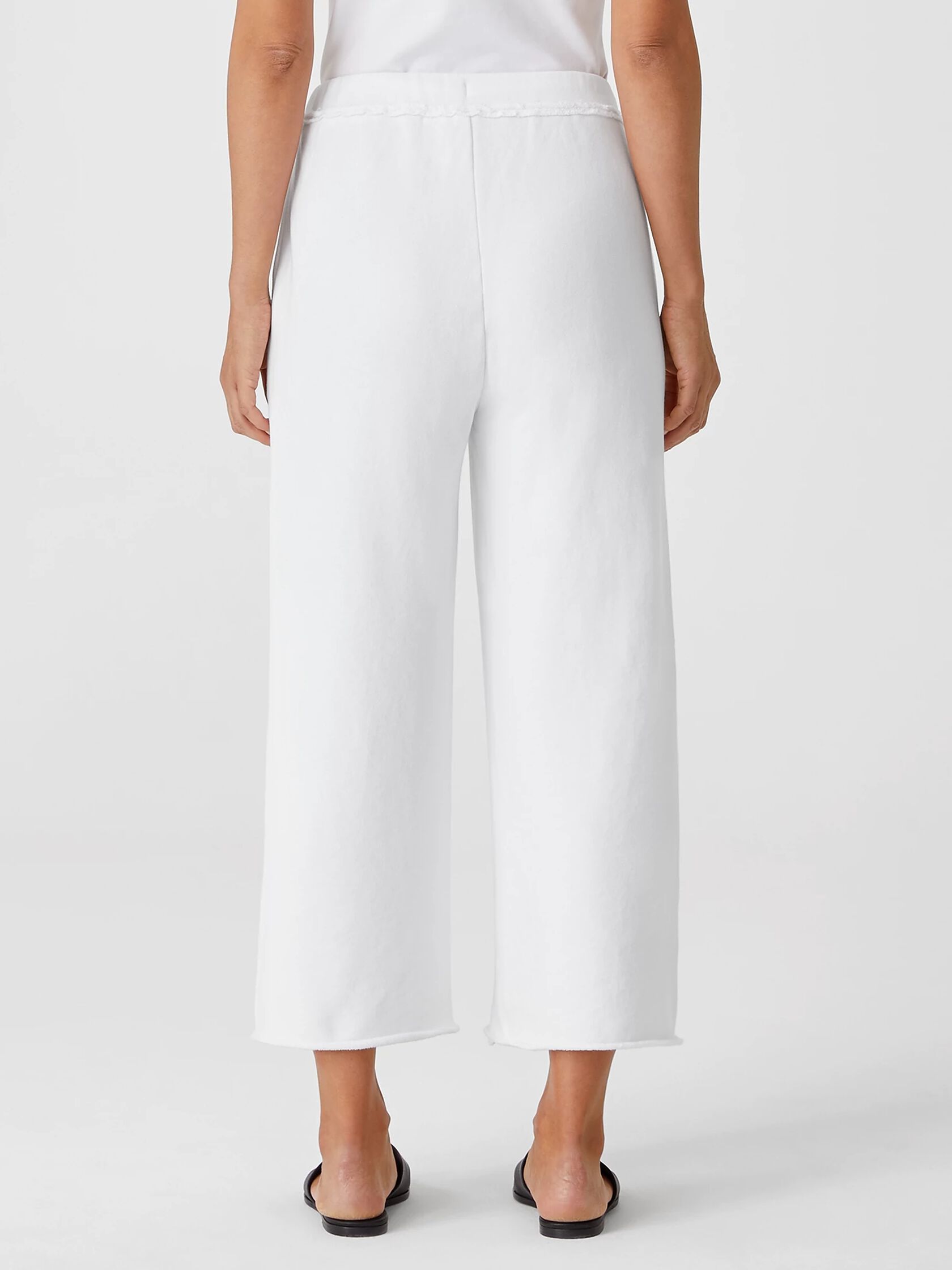 Organic Cotton French Terry Wide-Leg Pant | EILEEN FISHER