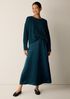 Textured Satin Half-Circle Skirt