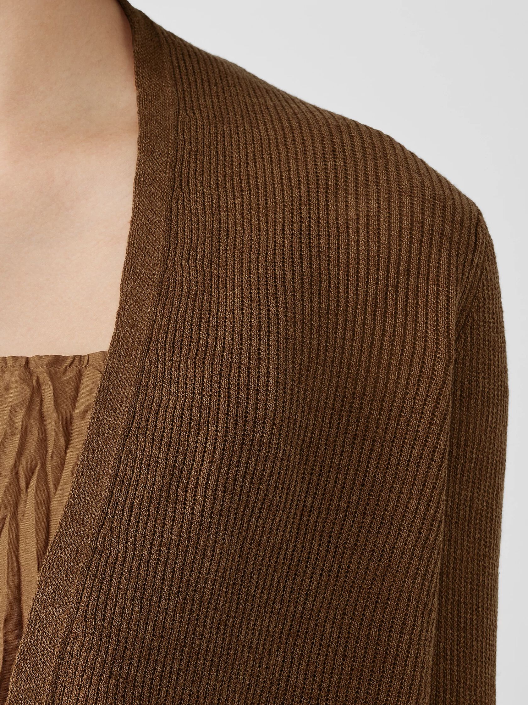 Organic Linen Cotton Airy Tuck Cropped Cardigan