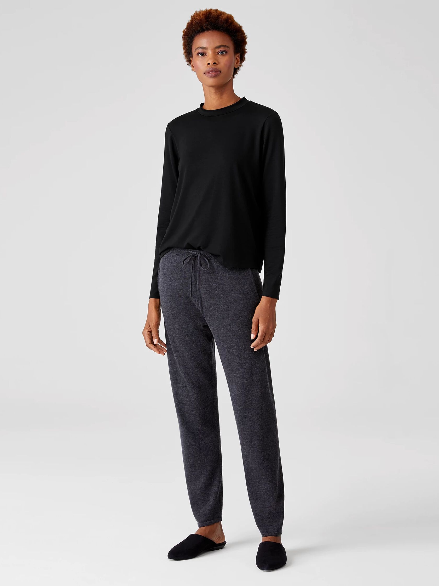 Fine Jersey Mock Neck Top