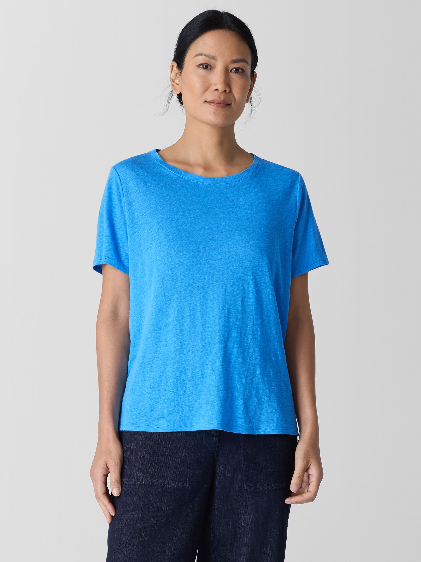 Organic Linen Jersey Crew Neck Tee
