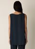 Silk Georgette Crepe Ballet Neck Long Tank