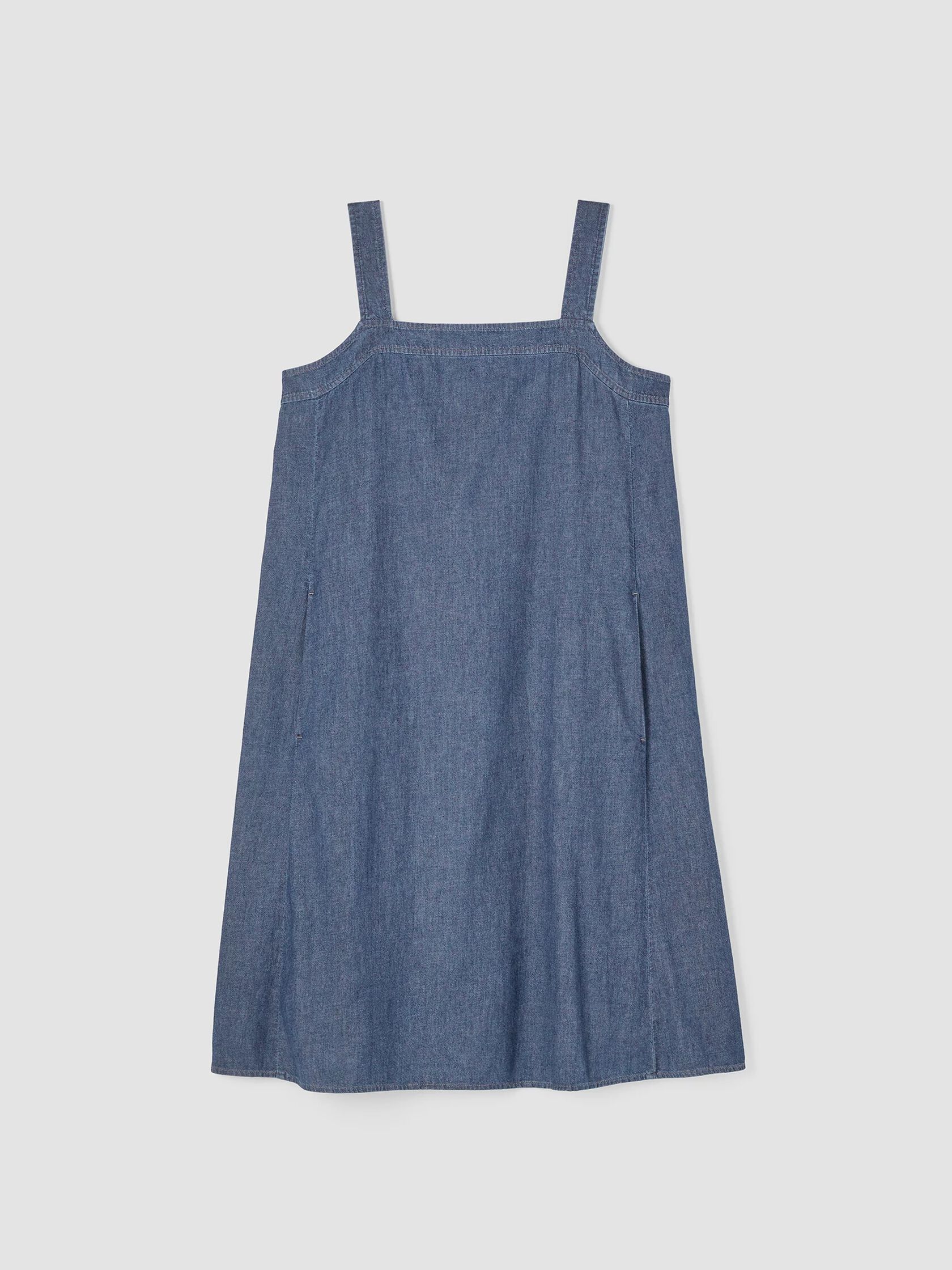 Airy Organic Cotton Twill Square Neck Dress