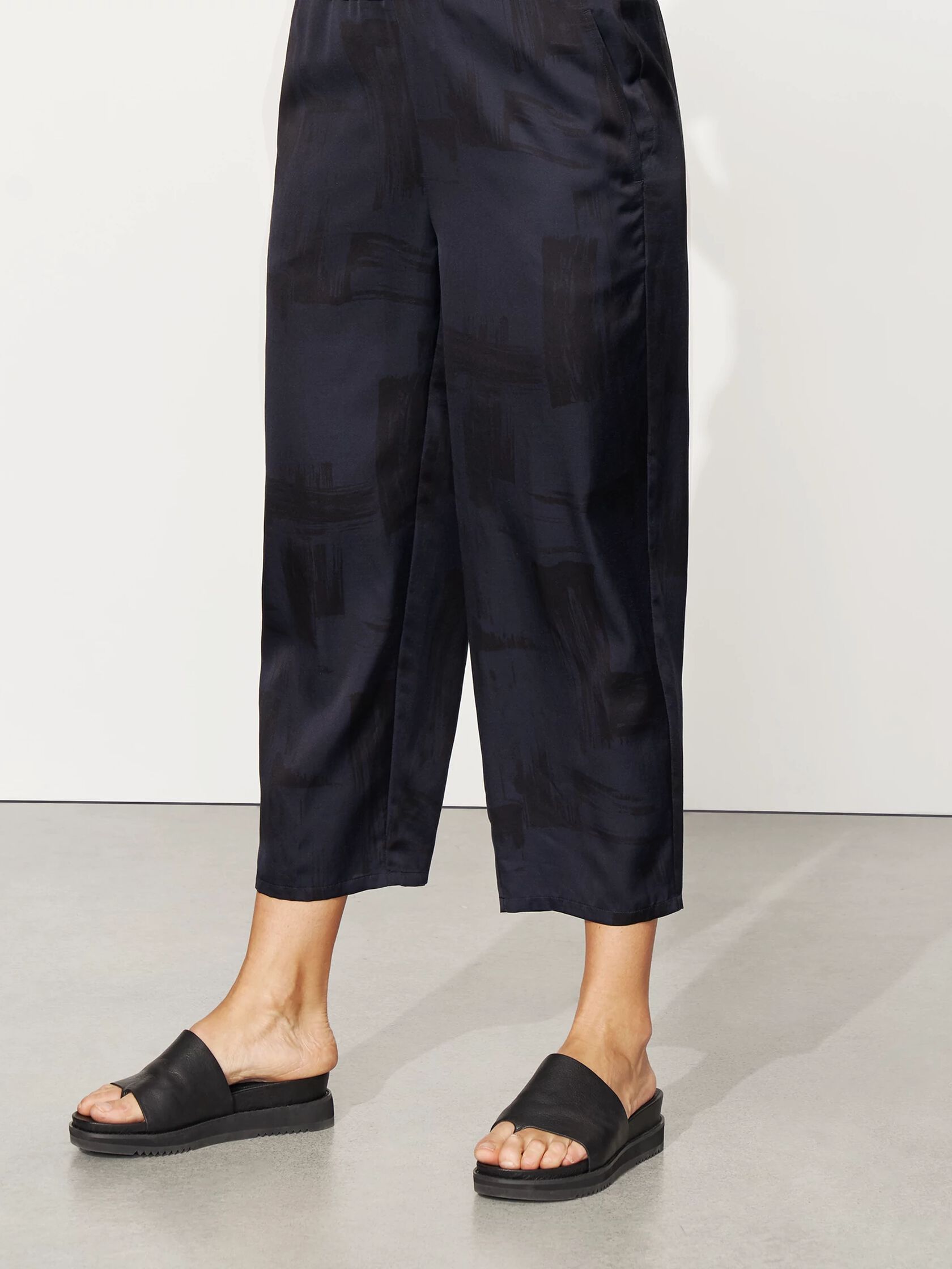 Silk Organic Cotton Brushstroke Slouchy Pant