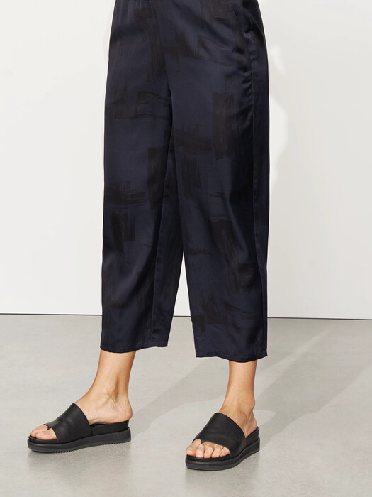Silk Organic Cotton Brushstroke Slouchy Pant