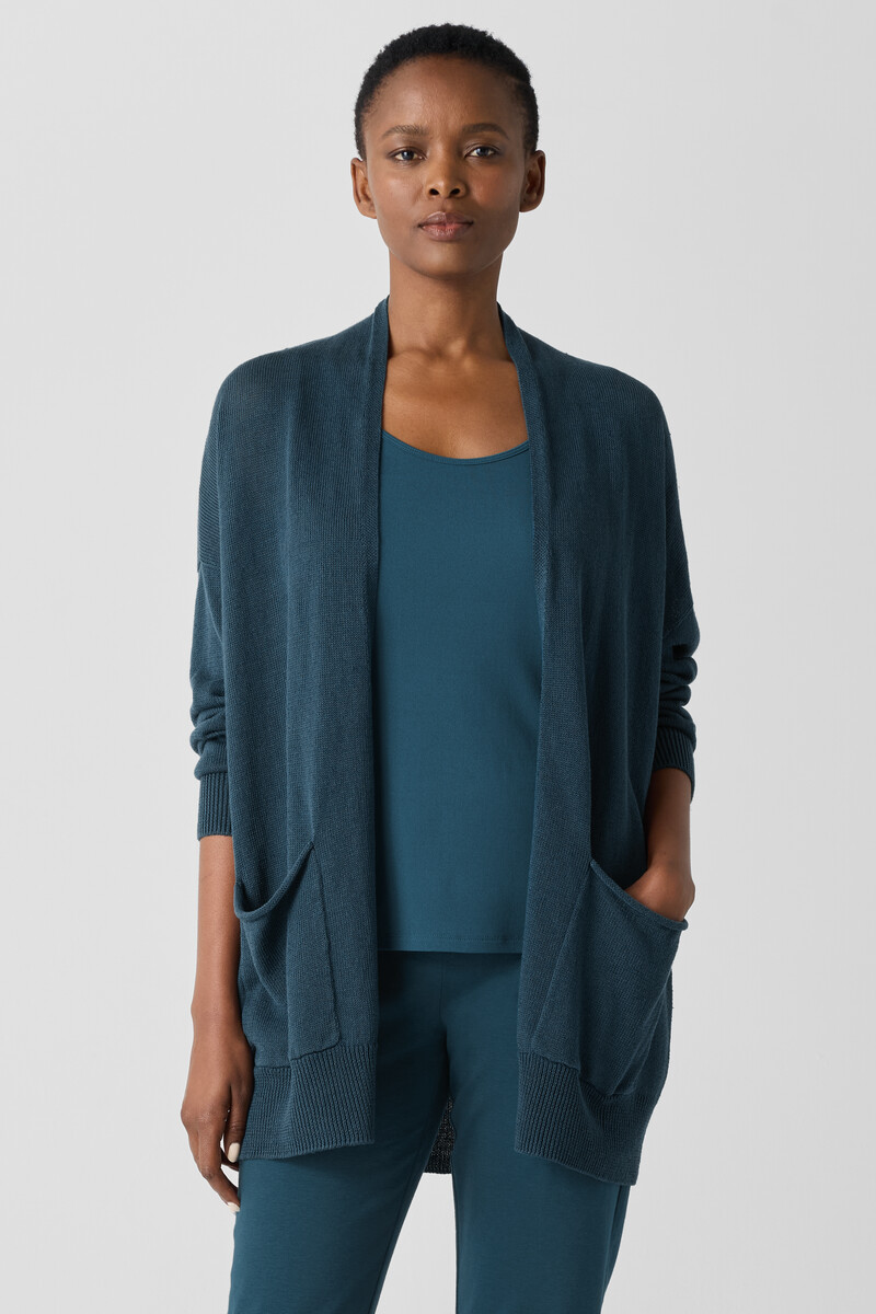 Organic Linen Cotton Cord Long Cardigan Organic Linen Cotton Cord Long Cardigan