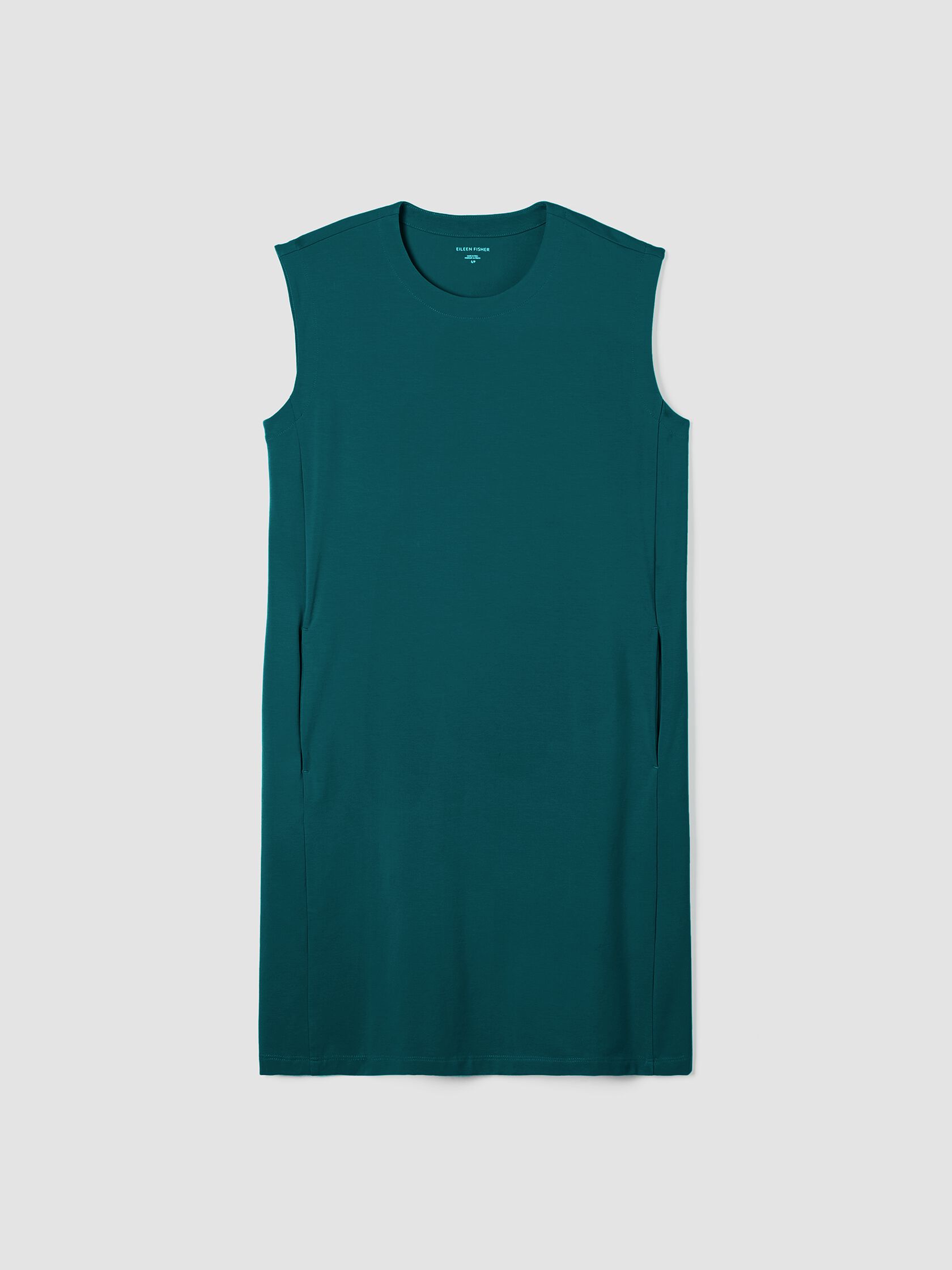 Pima Cotton Stretch Jersey Round Neck Dress