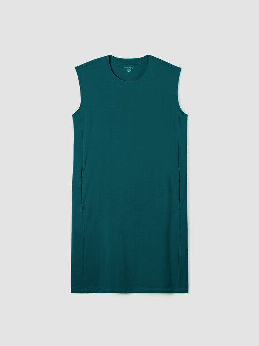 Pima Cotton Stretch Jersey Round Neck Dress