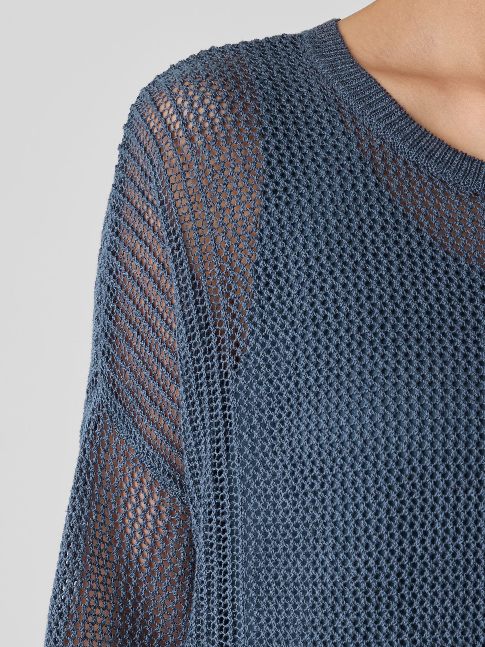 Organic Linen Cotton Cord Crew Neck Top