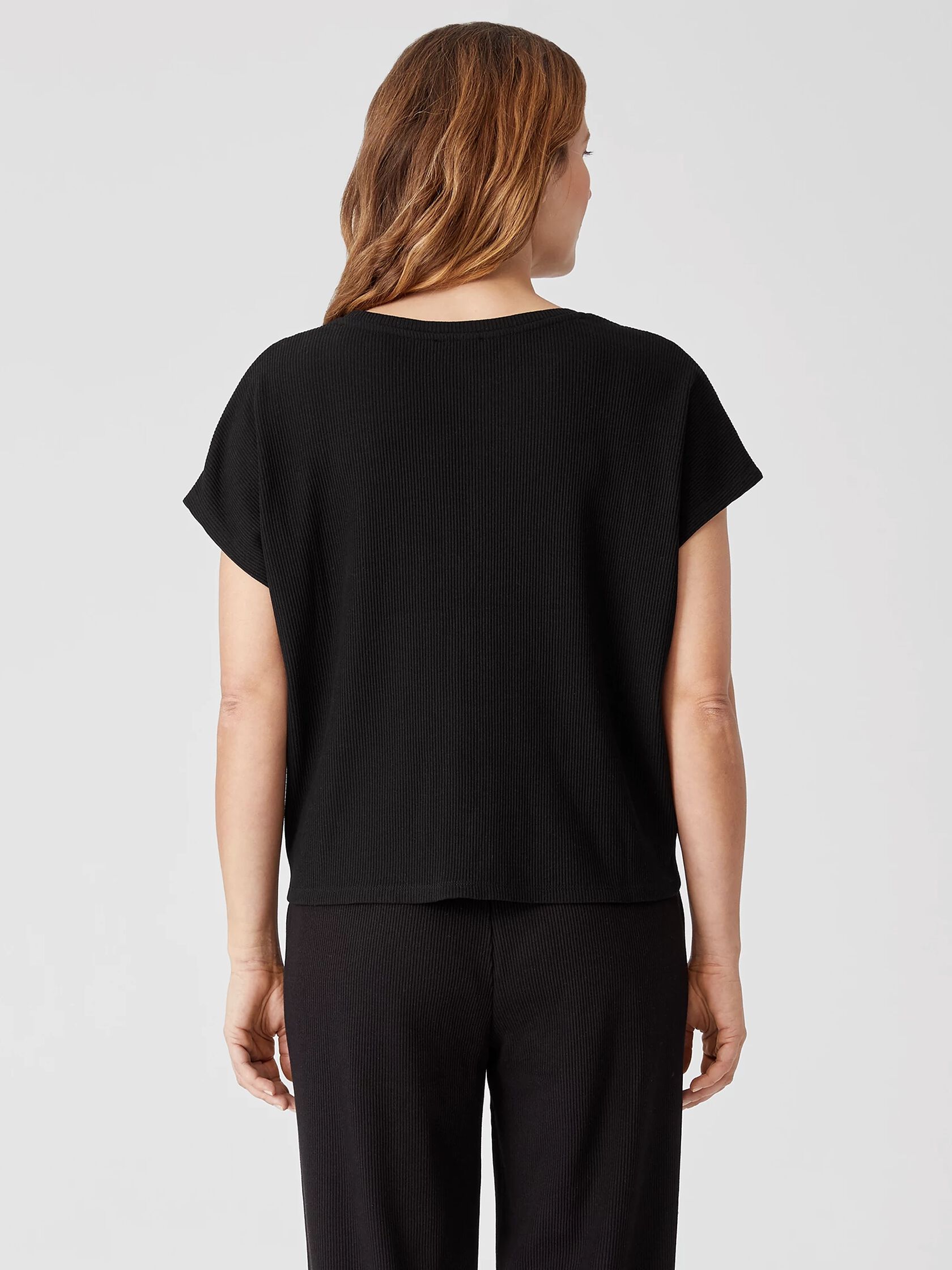 Ribbed Organic Cotton Blend Square Top