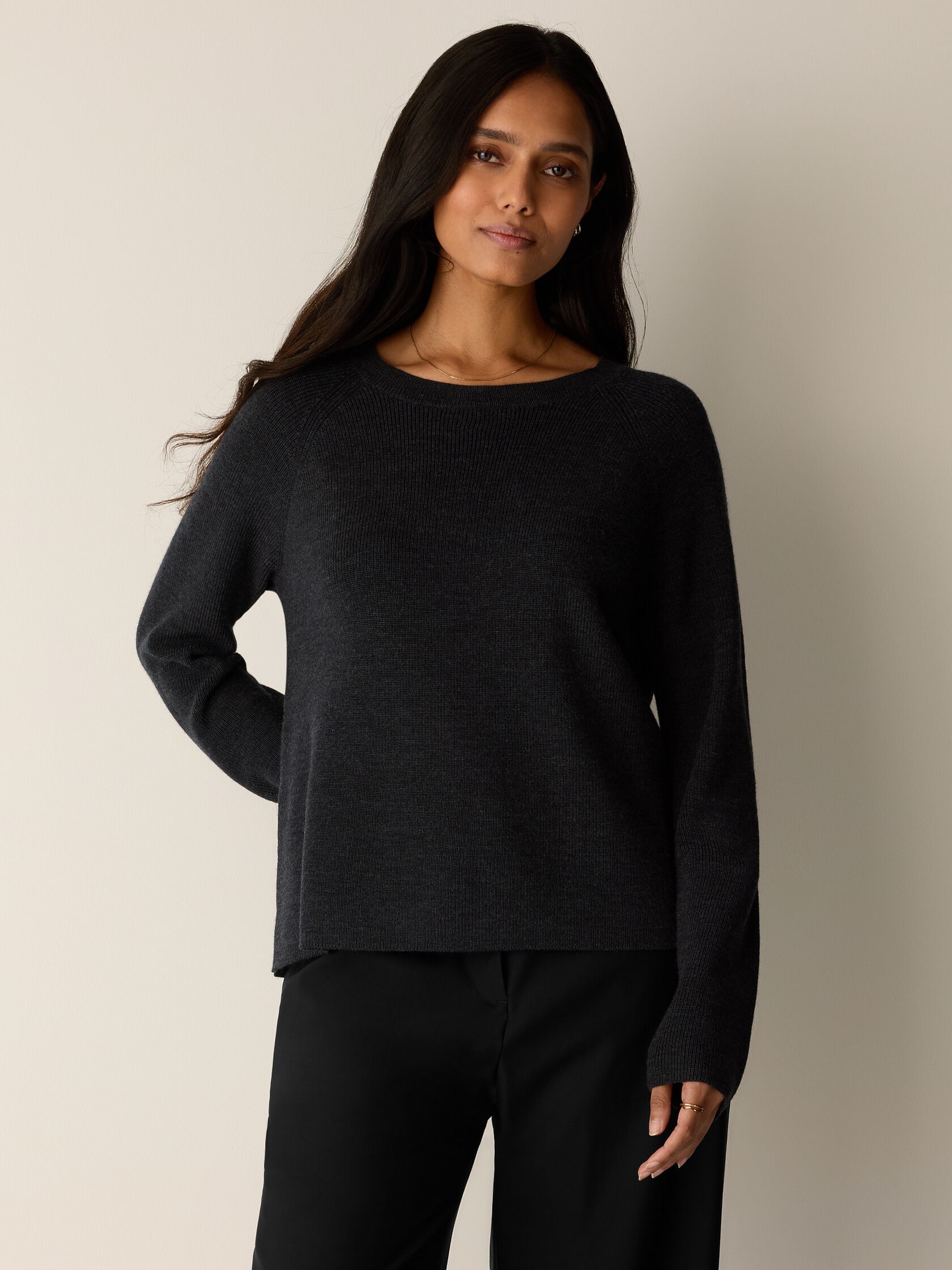 Merino Crew Neck Top in Regenerative Wool