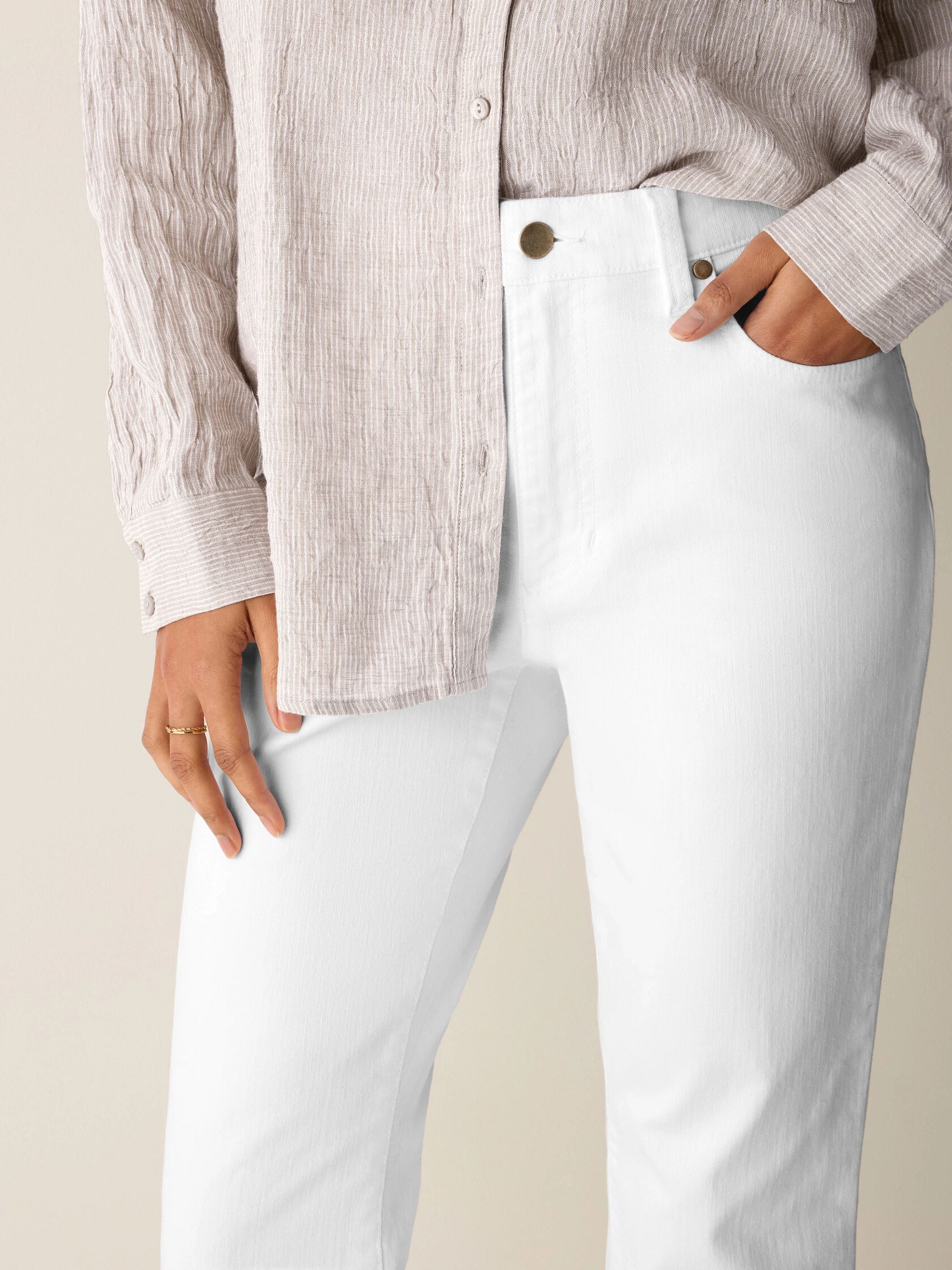 Garment-Dyed Organic Cotton Denim Kick Jean