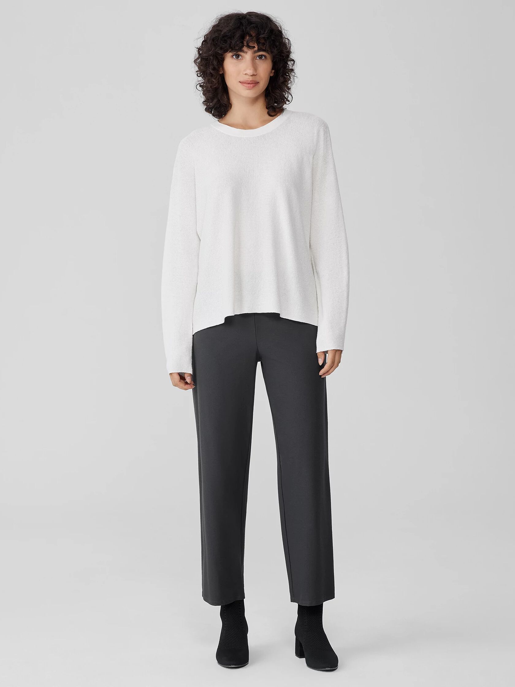 Washable Stretch Crepe Straight Pant