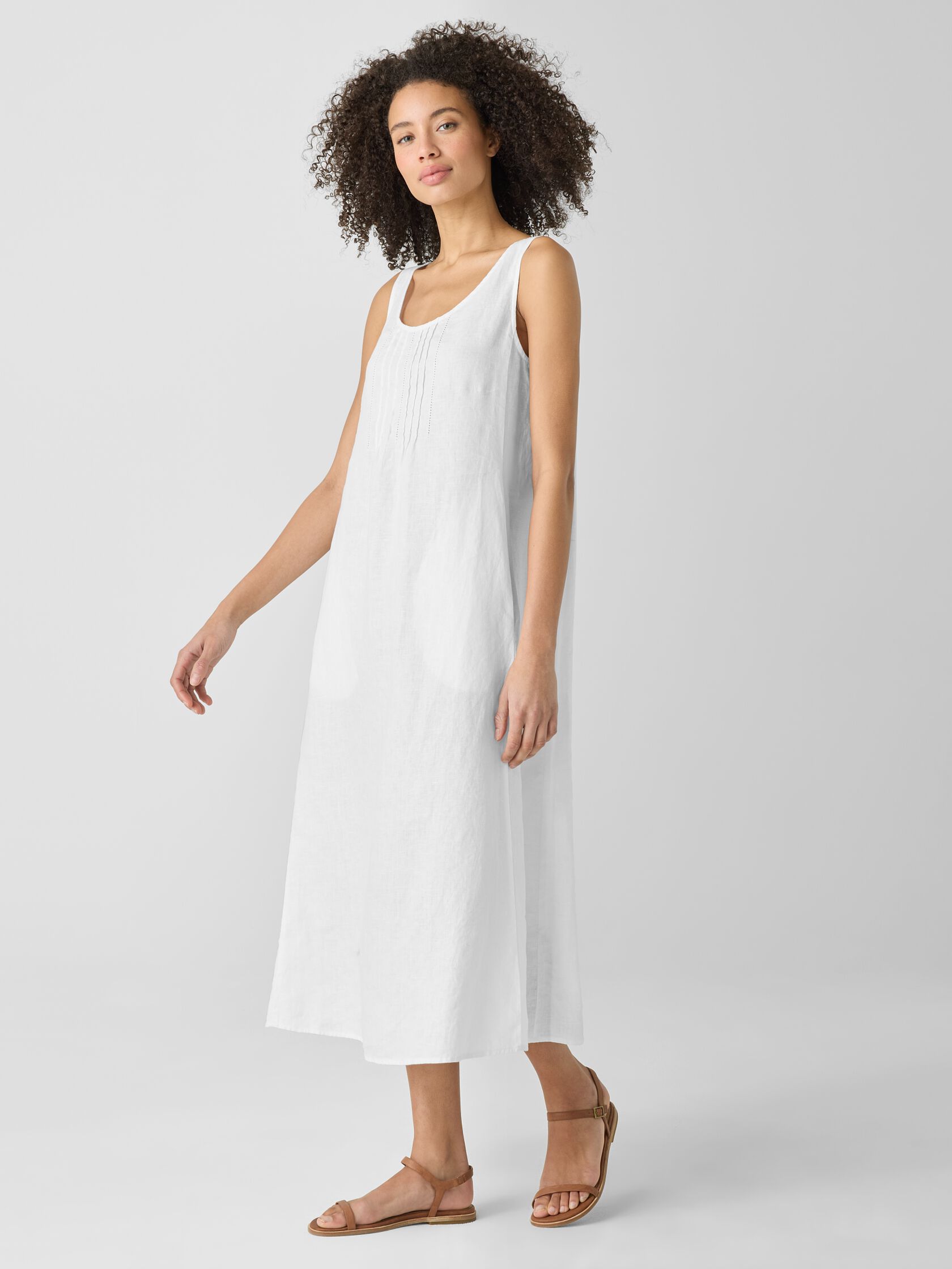 Organic Linen Scoop Neck Dress
