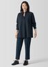 Washed Organic Cotton Poplin Stand Collar Top