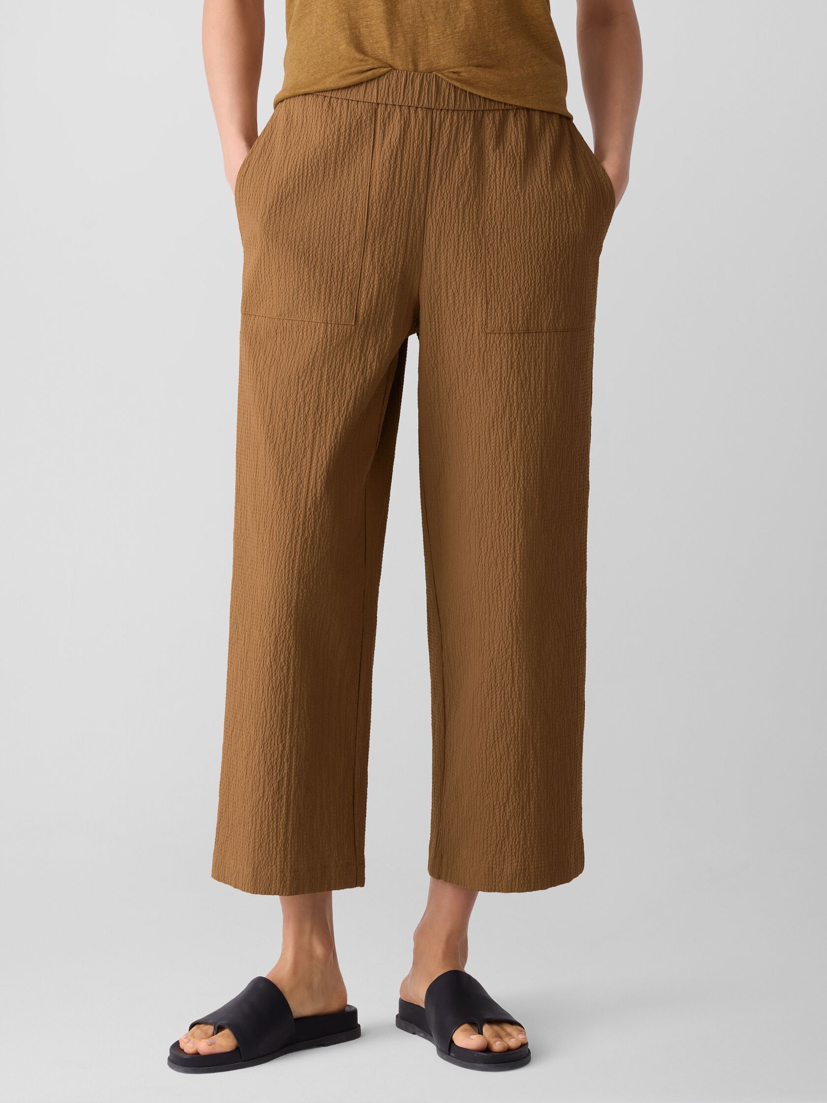 Organic Cotton Pucker Straight Pant